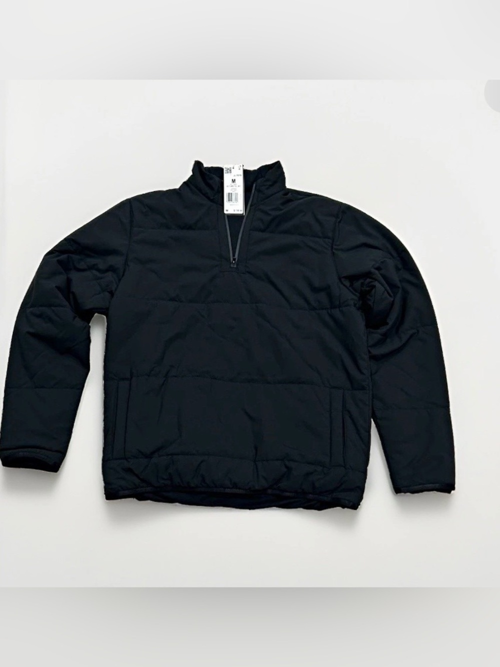adidas Black Quilted Half-Zip Puffer Jacket